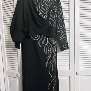 Elegant Black and Silver Women's Dress